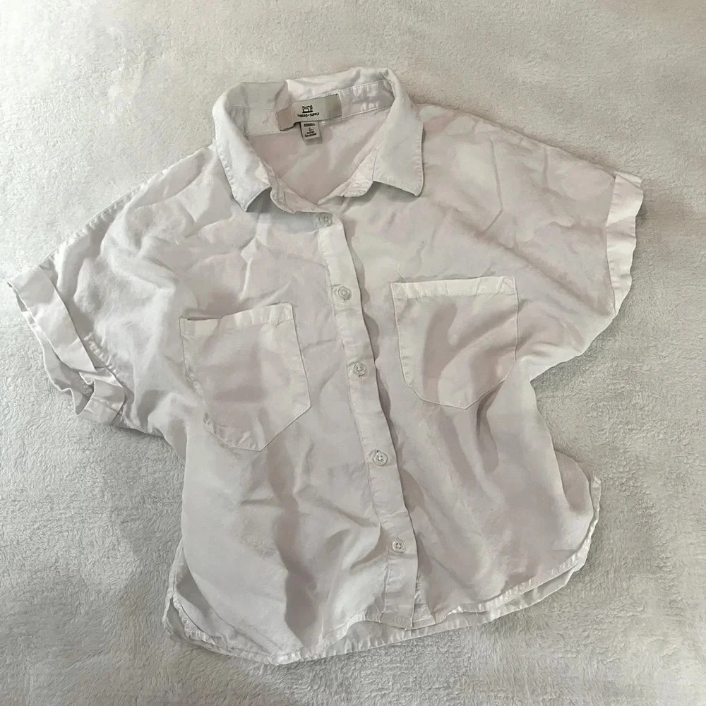 Extra Small White Collared Blouse